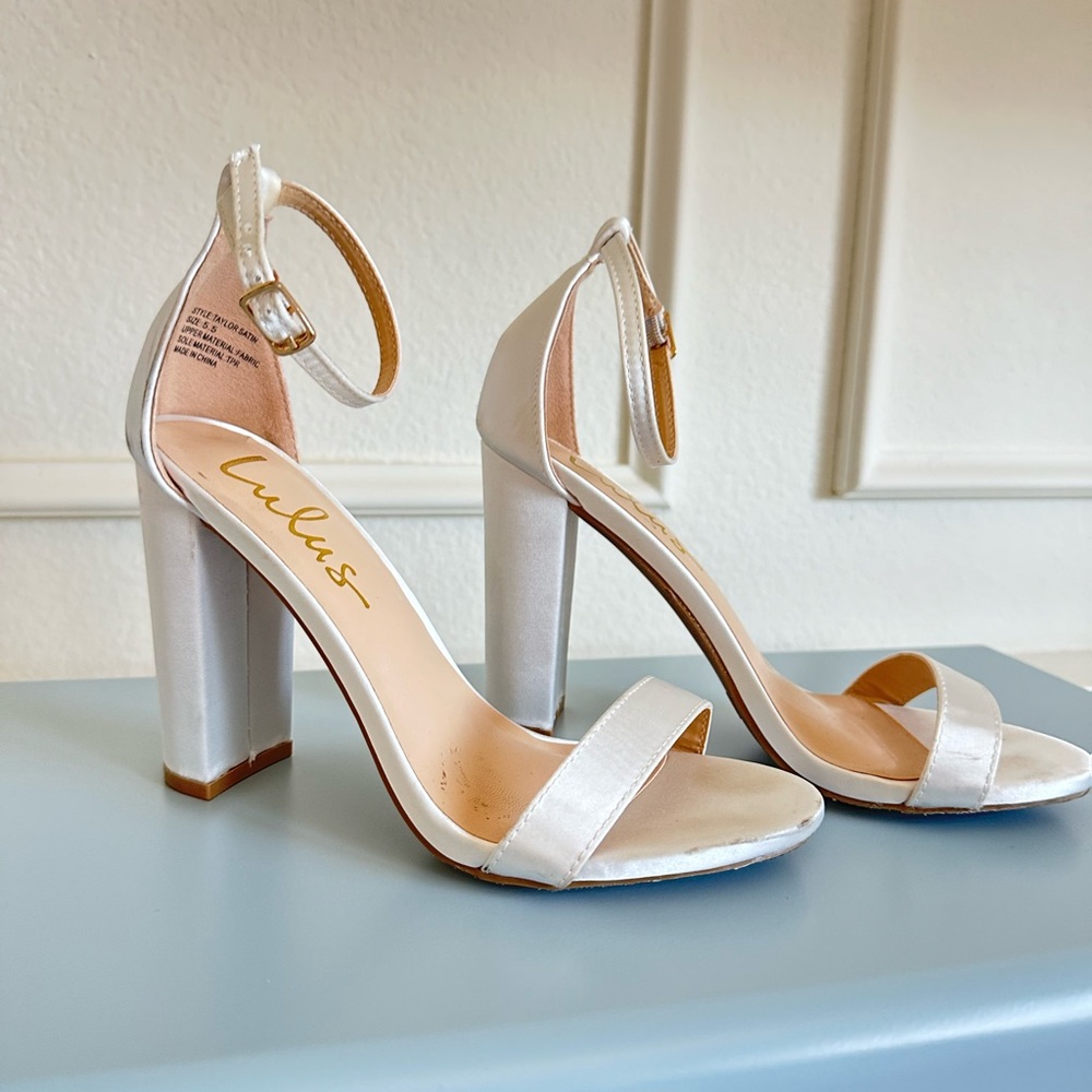 Bridal Heels - LuLus Ivory Ankle Strap